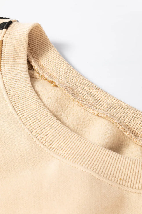 'Stellarae' Striped Long Sleeve Beige Sweater - Celes Fashion